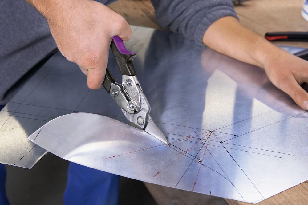 Bessey D27AH cutting snips HSS right cutting, Black/Purple/Silver