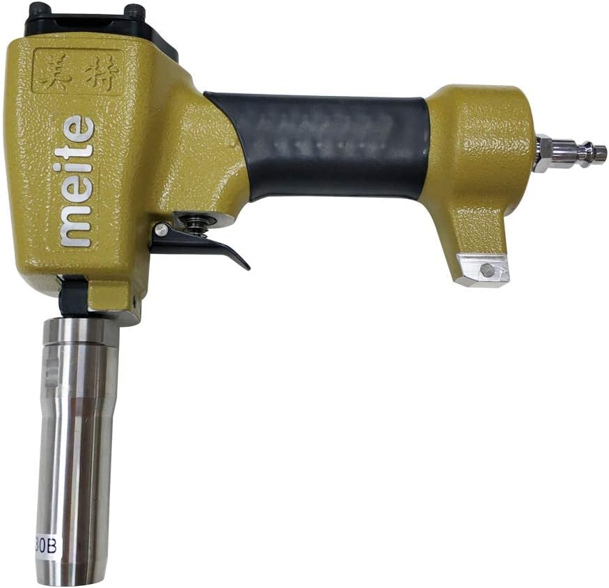 meite ZN1170B Pneumatic Deco Nail Gun 7/16 Inch (11.7mm) Head Diameter Air Decorative Tack Nailer Pins Nailer Replaceable Centring Sleeve for Sofa Leather, Upholstering Furniture