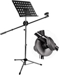 Music Stands With Microphone Stand Music Holder Professional Portable Sheet Music Stands For Concert Classroom Book Stands,A (A )