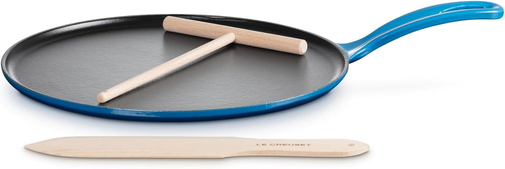 Le Creuset Enameled Cast Iron Traditional Round Crepe Pan, 10.25', Marseille