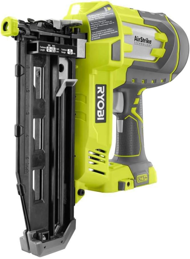 Ryobi P325 One+ 18V Lithium Ion Battery Powered Cordless 16 Gauge Finish Nailer (Battery Not Included, Power Tool Only)