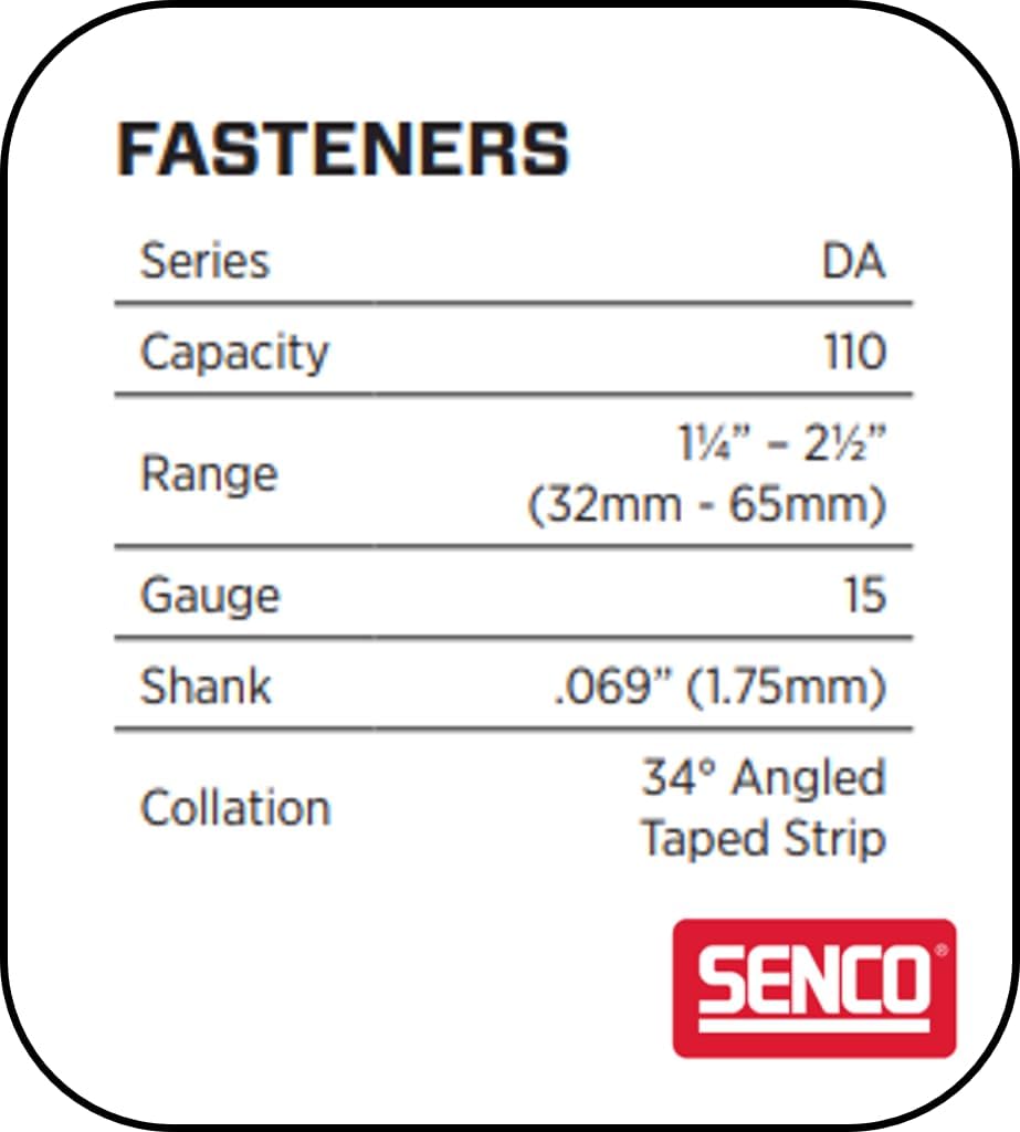 Senco TN51P1P 2-1/2' 15 Gauge Pneumatic Finish Nailer, Power Finish Nailers