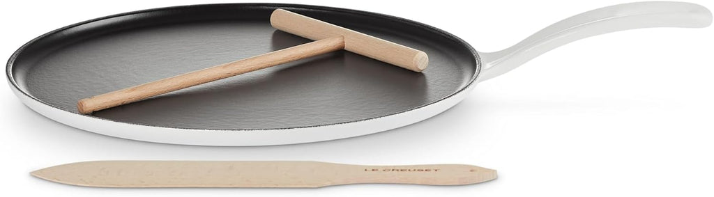 Le Creuset Enameled Cast Iron Traditional Round Crepe Pan, 10.25', White
