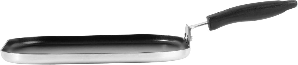 Restaurantware Nonstick Griddle Pan - 10 Count 11 x 11 Inch Aluminum Nonstick Frying Griddle With Bakelite Handle - Square Frying Pan With Even Heating - Black Cooking Surface For Home Kitchens