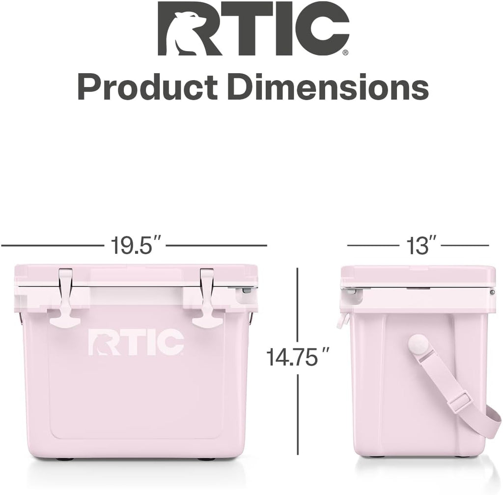 RTIC Ultra-Light Hard Cooler Insulated Portable Ice Chest Box for Drink, Beverage, Beach, Camping, Picnic, Fishing, Boat, Barbecue, 30% Lighter Than Rotomolded Coolers