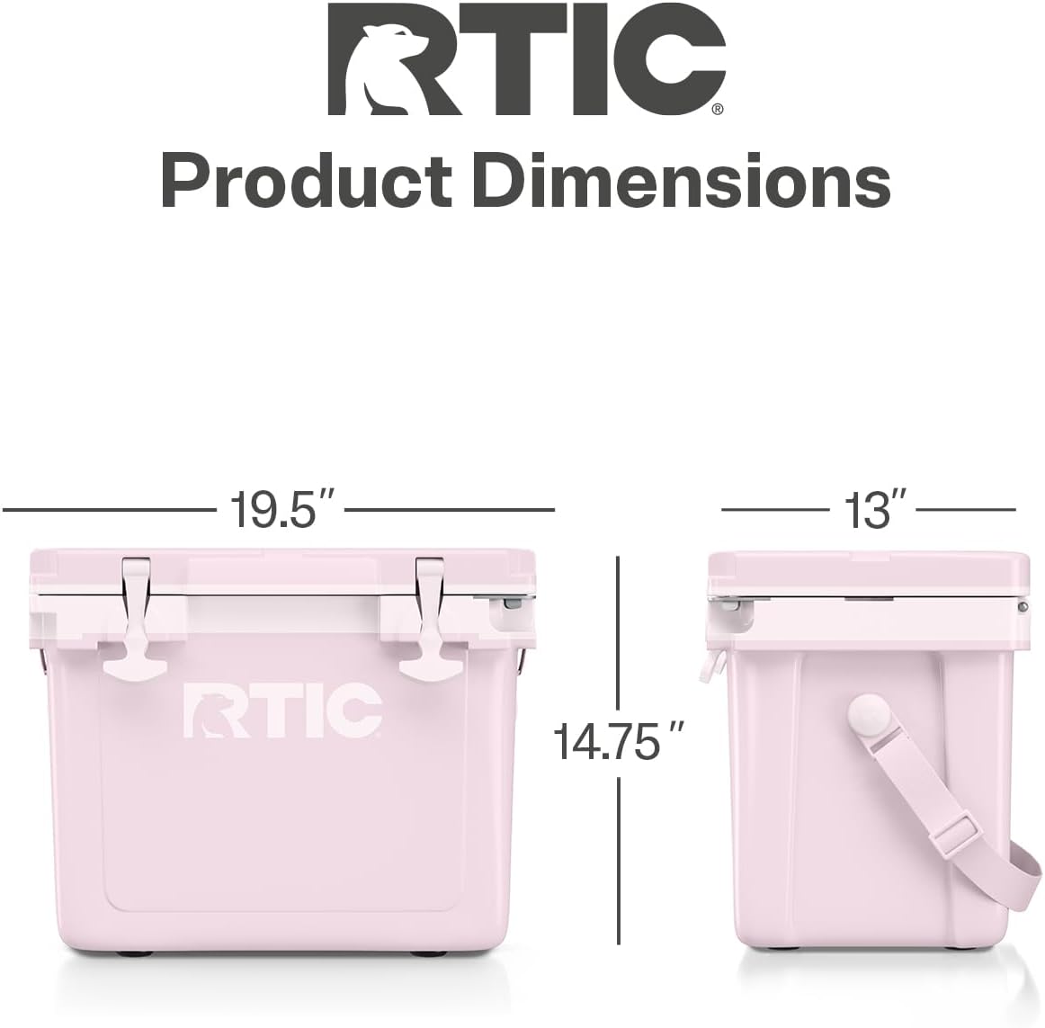 RTIC Ultra-Light Hard Cooler Insulated Portable Ice Chest Box for Drink, Beverage, Beach, Camping, Picnic, Fishing, Boat, Barbecue, 30% Lighter Than Rotomolded Coolers