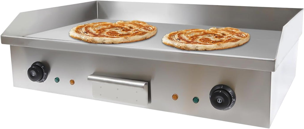 3000W Commercial Electric Countertop Griddle, 28'Cooktop Flat Top Grill Hot Plate,Iron Flat Top Stove Grill Dual Control Temperature 122°F-572°F Teppanyaki Machine Electric Grills Cooking