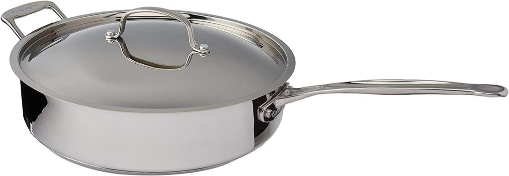 Cuisinart Professional Stainless Skillet with Helper, 12-Inch & Stainless Steel, 5.5 Quart Sauté Pan w/Cover, Helper Handle, Chef's Classic, 733-30H