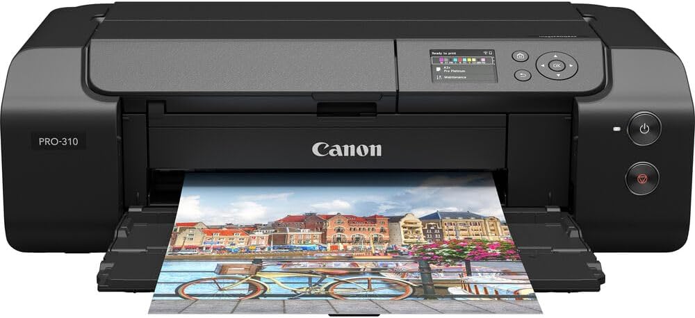 Canon imagePROGRAF PRO-310 Wireless Inkjet Printer | 13' Borderless Photo Printing | Lucia PRO II Pigment Ink | for Fine Art & Photography (6858C002) + Cleaning Kit + Printer Cable + Ethernet Cable