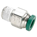 Parker Hannifin W68PLP-8-4-pk20 Prestolok PLP Male Connector Push-to-Connect Fitting, Nickel Plated, 1/2' Push-to-Connect Tube x 1/4' Male NPTF, Brass (Pack of 20)