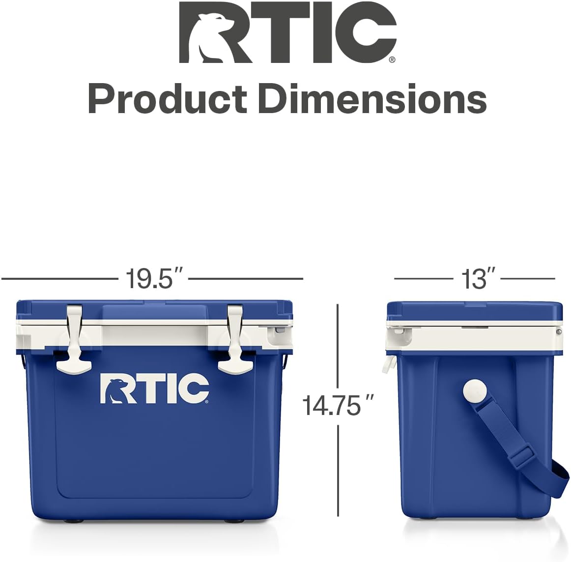 RTIC Ultra-Light Hard Cooler Insulated Portable Ice Chest Box for Drink, Beverage, Beach, Camping, Picnic, Fishing, Boat, Barbecue, 30% Lighter Than Rotomolded Coolers