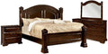 Benjara Koi 4 PC California King Bedroom Set- Cherry Brown Wood