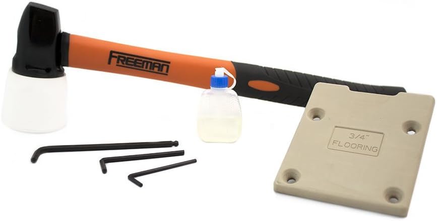 Freeman Lightweight Pneumatic 3-in-1 15.5-Gauge and 16-Gauge 2' Flooring Nailer/Stapler with Flooring Mallet and Interchangeable Base Plates | PDX50C
