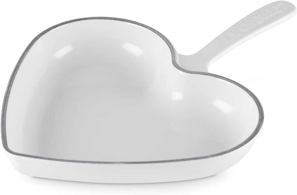 Le Creuset Enameled Cast Iron Traditional Heart Skillet, 10.25', White