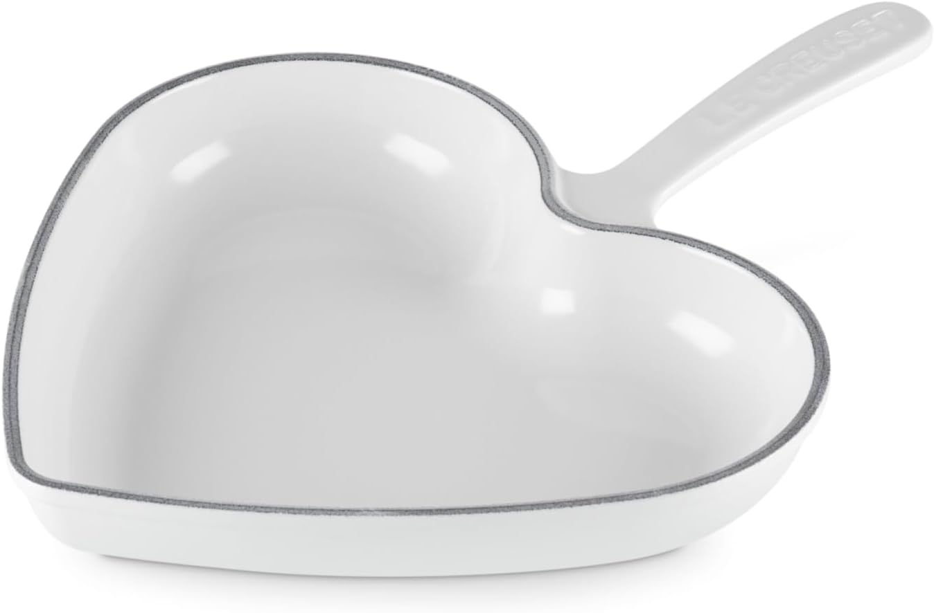 Le Creuset Enameled Cast Iron Traditional Heart Skillet, 10.25', White