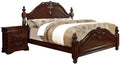 Furniture of America FOA Ruben 2pc Cherry Solid Wood Panel Bedroom Set - King + Nightstand