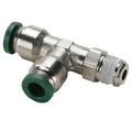 Parker Hannifin W171PLP-4-2-pk20 Prestolok PLP Male Run Tee Swivel Push-to-Connect Fitting, Nickel Plated, 1/4' Push-to-Connect Tube x 1/8' Male NPTF, Brass (Pack of 20)