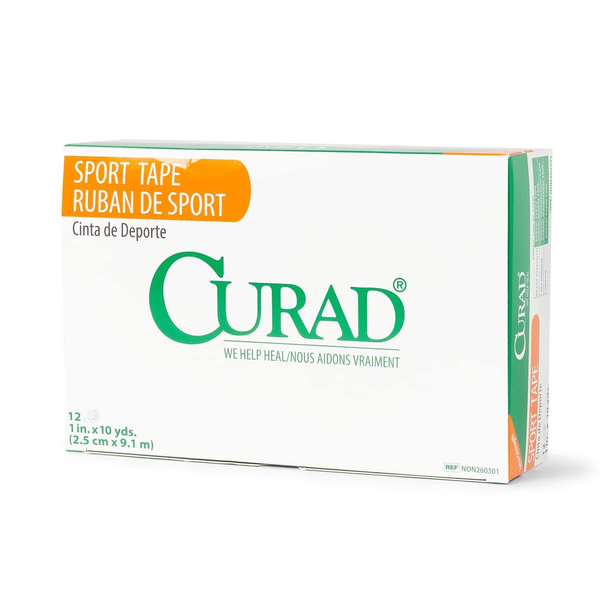CURAD Ortho-Porous Sports Adhesive Tape, Latex Free, 1' x 10 Yards Size, Pack of 144
