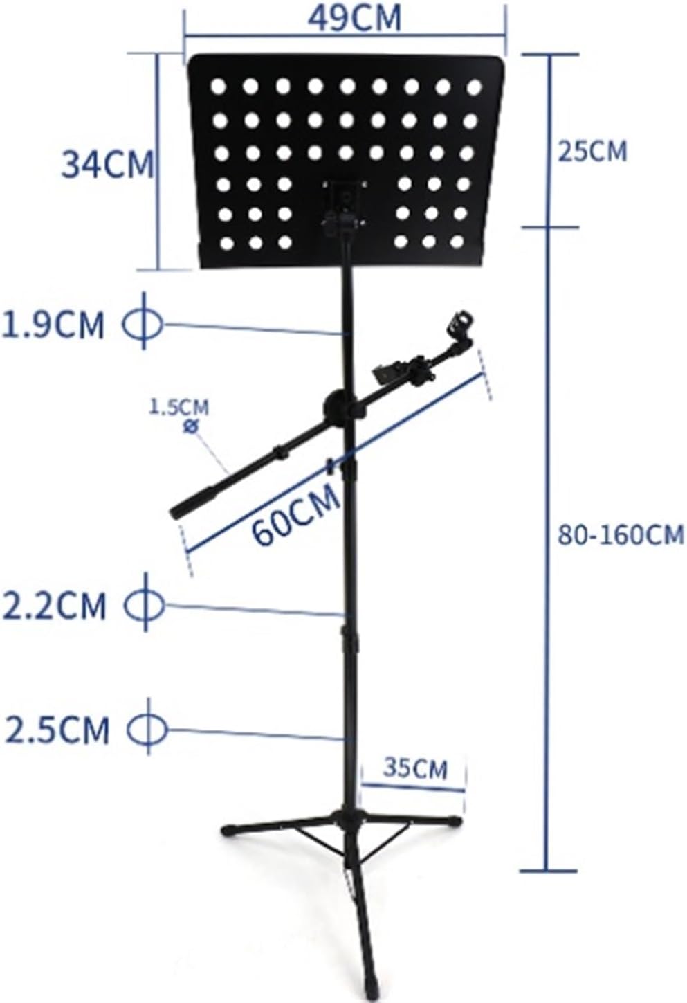 Music Stand Multi-Function Portable Music Stand with Microphone Stand Suitable for Guitar Violin Ukulele Sheet Music Stands