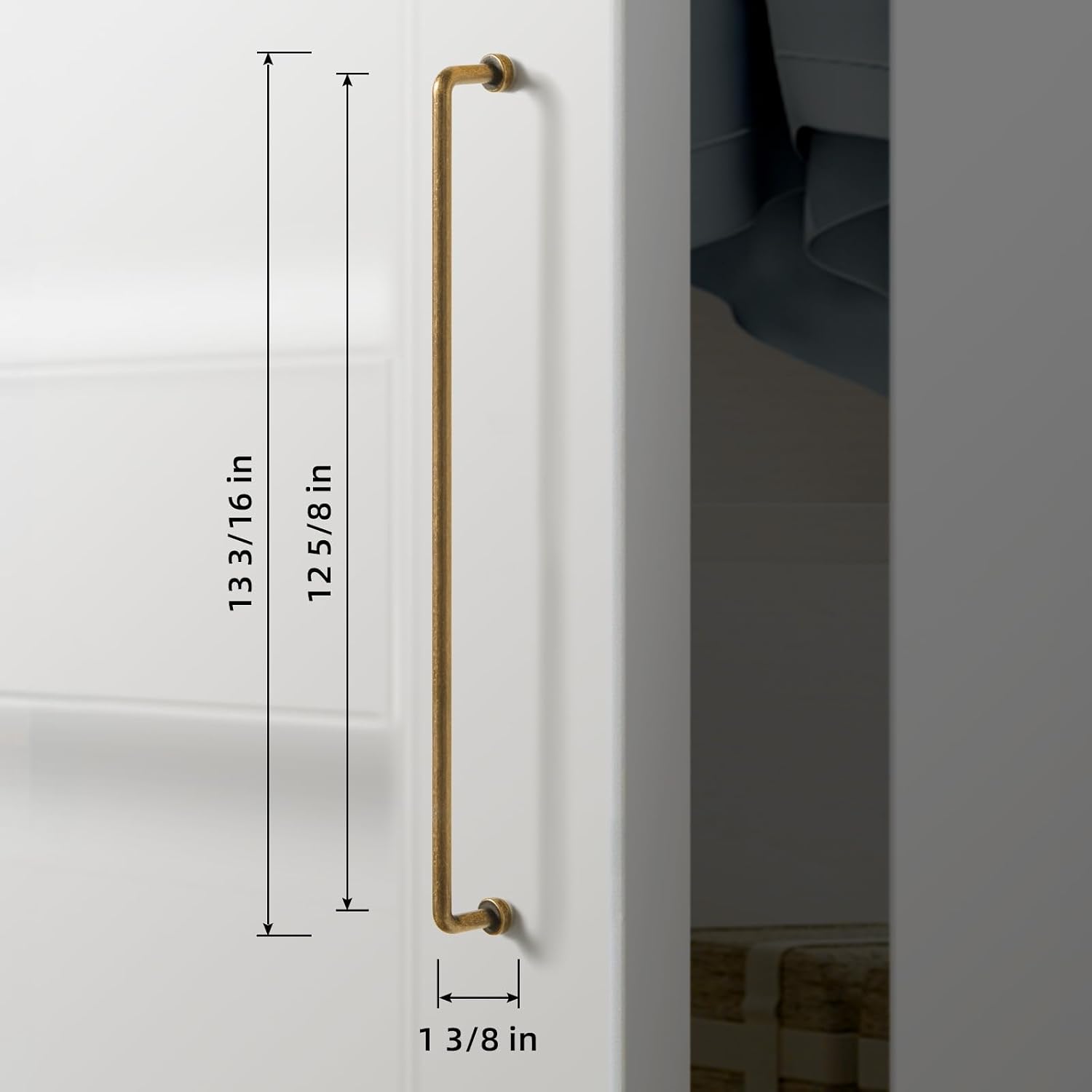 Goo-Ki 6 Pack 12 5/8'' Center to Center Antique Brass Cabinet Bar Pulls Vintage Drawer Handles Closet Classic Retro Home Kitchen Improvement Hardware