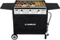 CAMPLUX Flat Top Griddle, Propane gas outdoor grill Griddle Cooking Station for Camping,BBQ,Tailgating or Picnicking, Stainless Steel, Silver, Black