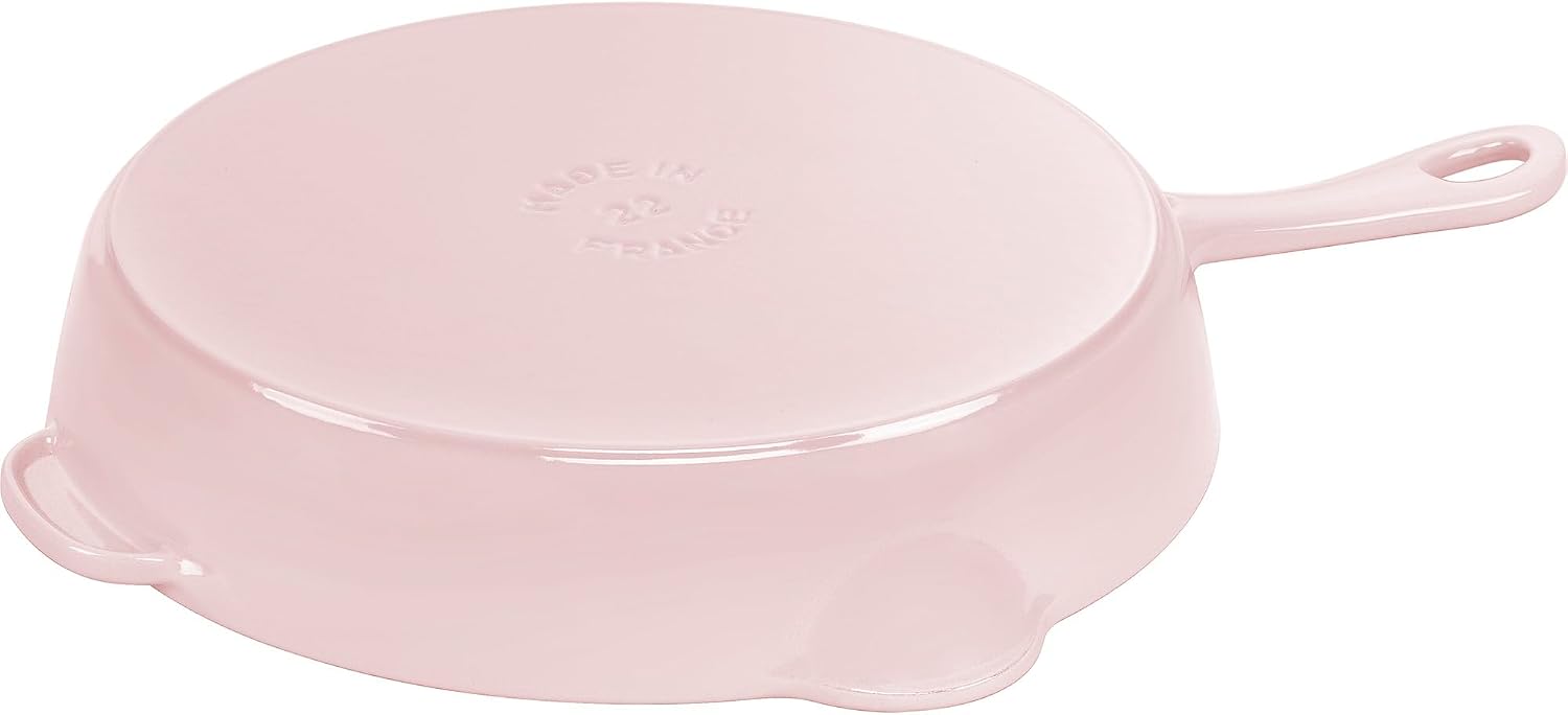 STAUB Cast Iron 8.5-inch Traditional Deep Skillet - Peony Pink