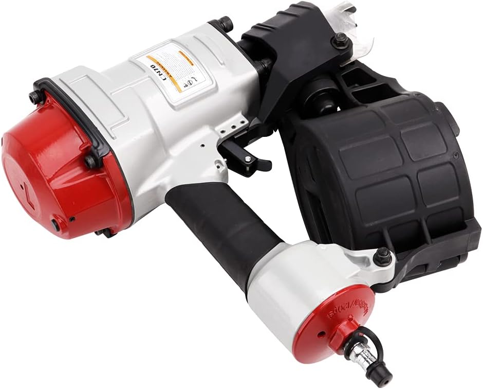 Nail Gun 1-3/4' to 2-3/4' Pneumatic Roofing Nailer,15° Coil Nailer with Safety Goggles