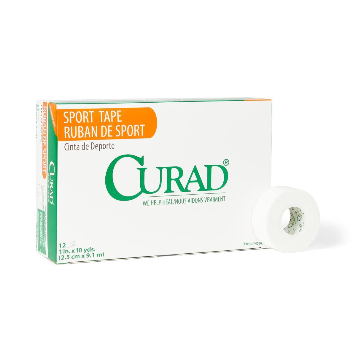 CURAD Ortho-Porous Sports Adhesive Tape, Latex Free, 1' x 10 Yards Size, Pack of 144