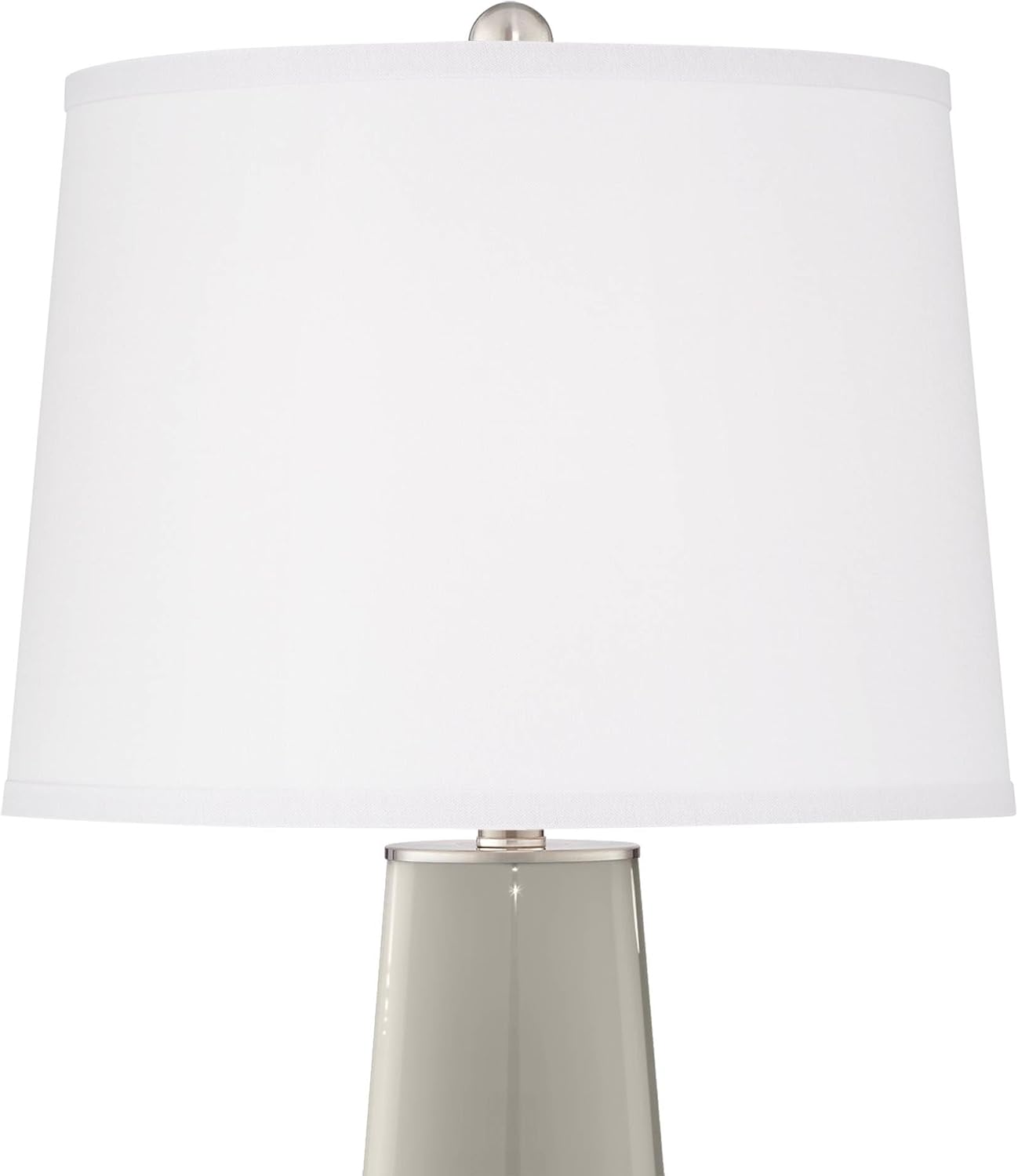 Color + Plus Leo 29 1/2' Tall Modern End Table Lamps Set of 2 Requisite Gray Finish Glass Fabric White Shade Living Room Bedroom Bedside Nightstand House Office Home Reading Kitchen Entryway Console