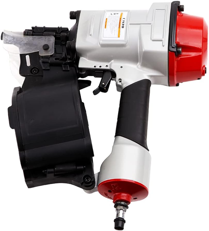 Nail Gun 1-3/4' to 2-3/4' Pneumatic Roofing Nailer,15° Coil Nailer with Safety Goggles