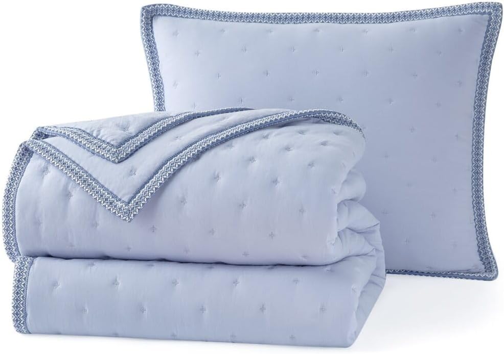 UGG Braid Twin/Twin XL Quilt Set– 2 Piece Twin Quilt Bedding Set with Pillow Sham, Soft Lightweight Bedspread Coverlet for Dorms & Bedroom, Lavender Misty Wisteria (Devon)