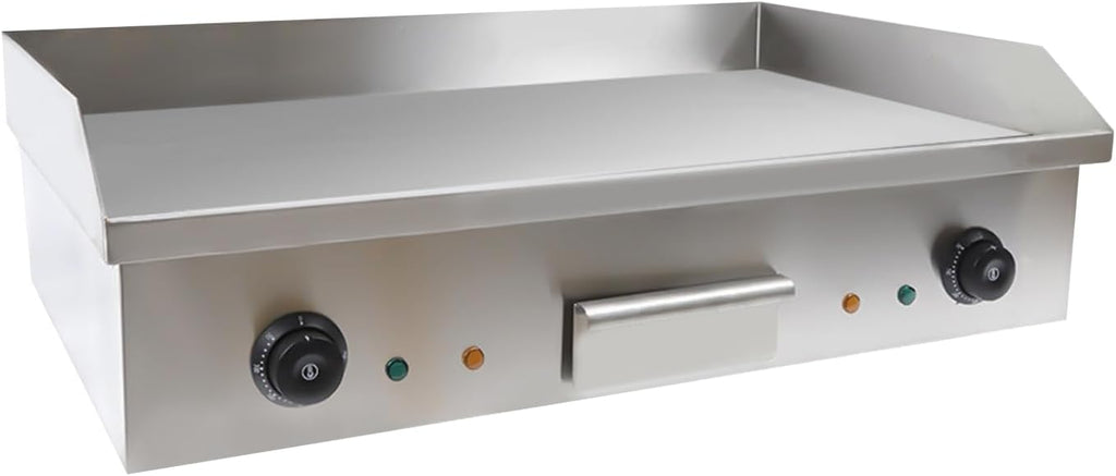 3000W Commercial Electric Countertop Griddle, 28'Cooktop Flat Top Grill Hot Plate,Iron Flat Top Stove Grill Dual Control Temperature 122°F-572°F Teppanyaki Machine Electric Grills Cooking