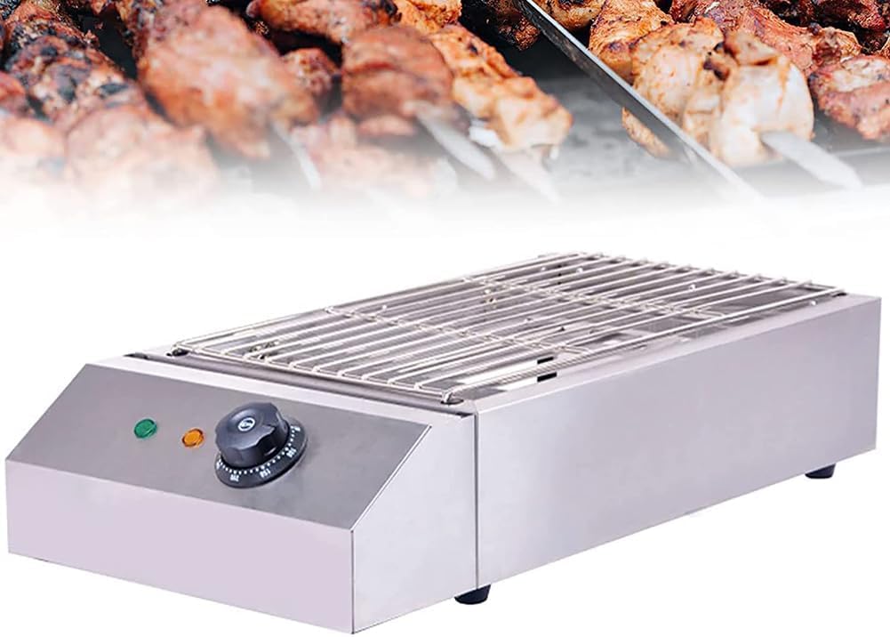 Electric Table Top Griddle, 2600W Portable BBQ Barbecue Grill, Even Heat Distribution, Fast Heating, Commercial Indoor Cooking Grill with Water Filled Drip Tray & Temperature Control