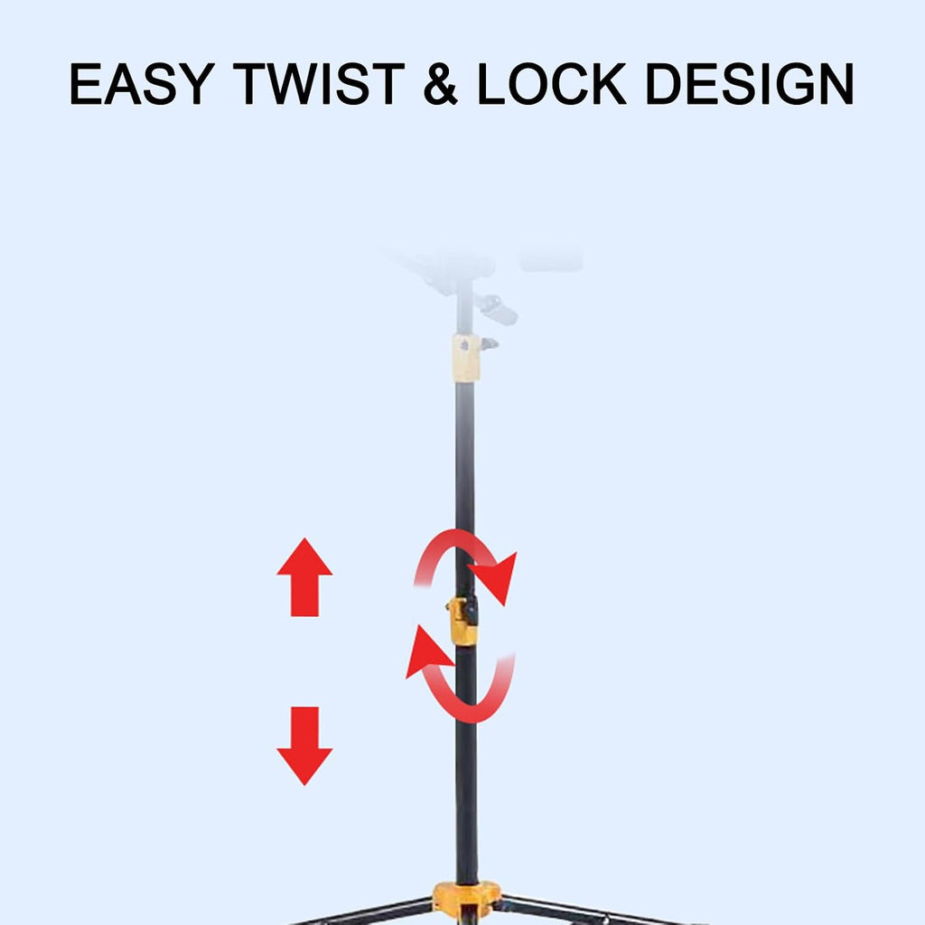 Sheet Music Stand Portable, Music Book Holder with Phone Holder & Microphone Stand, Foldable Tripod, Foldable and Height-Adjustable, for Instrumental Performance & Band & Travel