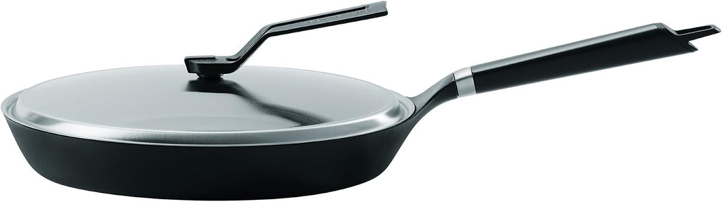 Vermicular Oven-Safe Skillet with Stainless Steel Lid | 28cm (11') | Lightweight Enameled Cast Iron Pan with Non-Toxic Enamel Finish | Dishwasher Safe | Induction-compatible | Made in Japan