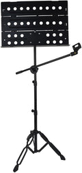 DYNWAVE Foldable Sheet Music Stand Music Sheet Holder Compact Stable Easy to Use Portable Tripod with Mic Holder Instrument Accessory