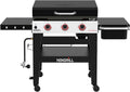 Nexgrill Daytona 3-Burner Propane Gas Griddle with Side Tables, 45000 BTUs Flat Top Grill, 630 SQ. in. Hot-Rolled Steel Cooking Space, Outdoor Cooking Barbeque - 720-1057