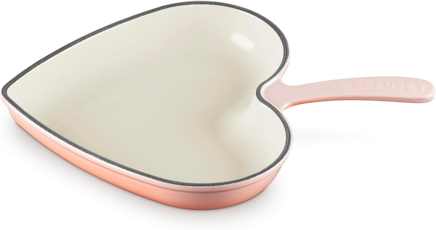 Le Creuset Enameled Cast Iron Traditional Heart Skillet, 10.25', Peche