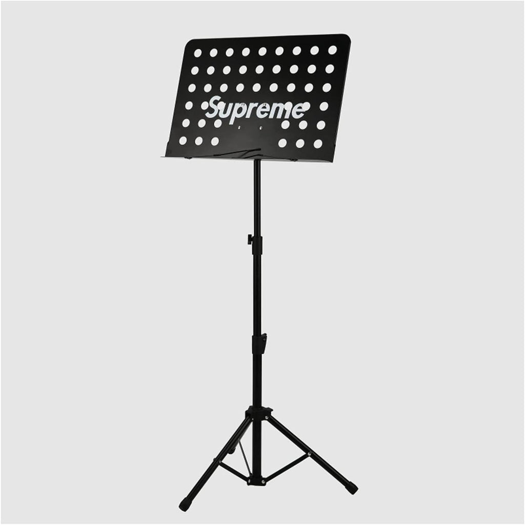 Music Stand Sheet Music Stand Portable Music Stand with Carrying Bag and Microphone Metal Adjustable Height Holder for Laptop Projector Book Stand (Color : Red) (Black)