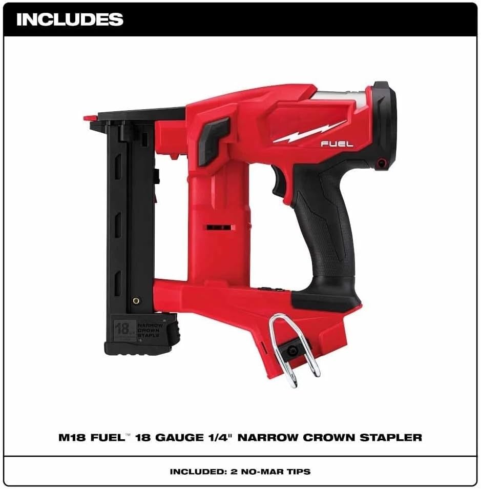 New 2749-20 Compact Power Brad Nailers for Milwaukee M18 Fuel 18V 18-Gauge 1/4' Brushless Narrow Crown Stapler - Bare Tool