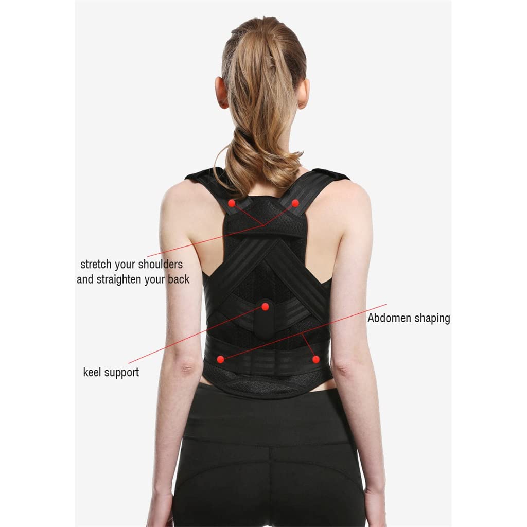 JSEIAJB Adjustable Posture Corrector Back Support Shoulder Postural Fixer Tape Back Posture for Women Corset for Posture(S code)