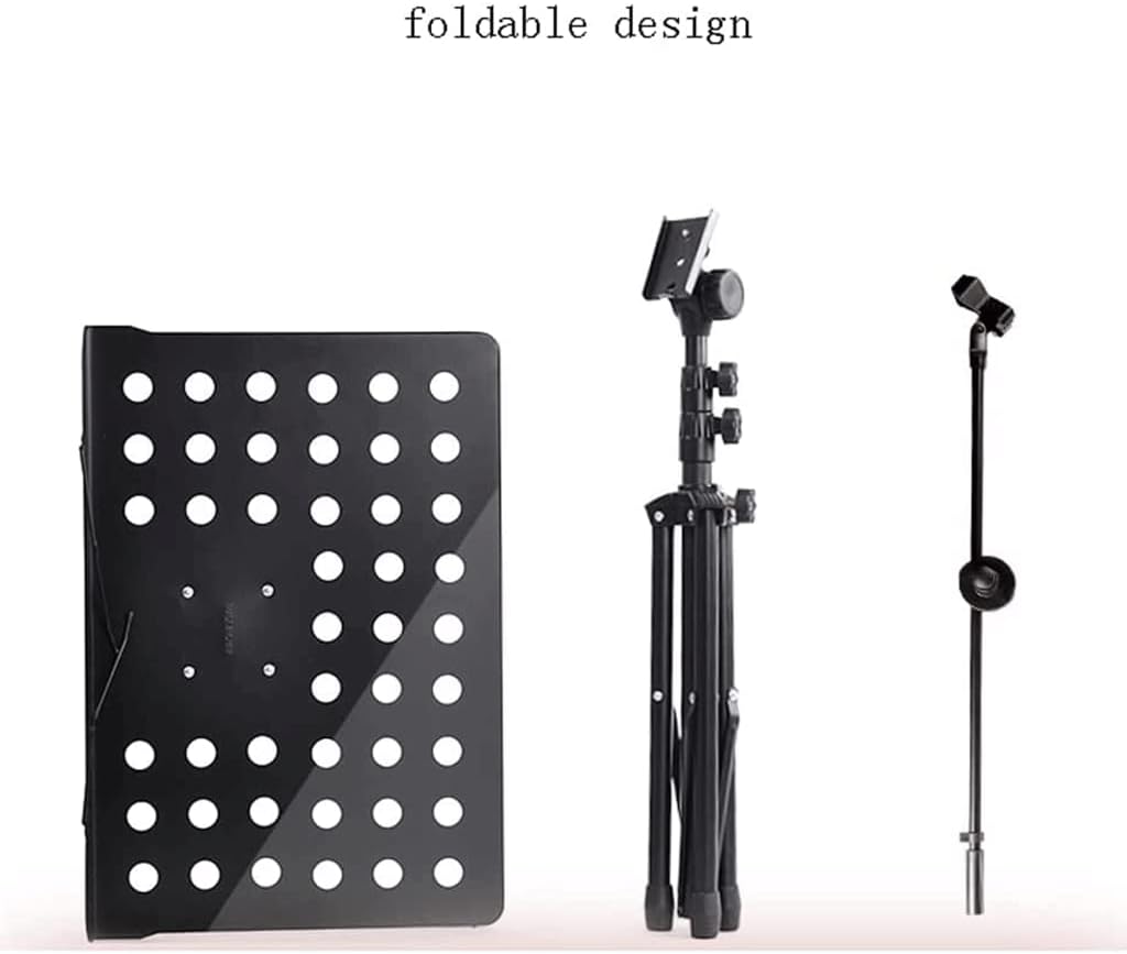 Music Stands with Microphone Stand Music Holder Professional Portable Sheet Music Stands for Concert Classroom Book Stands