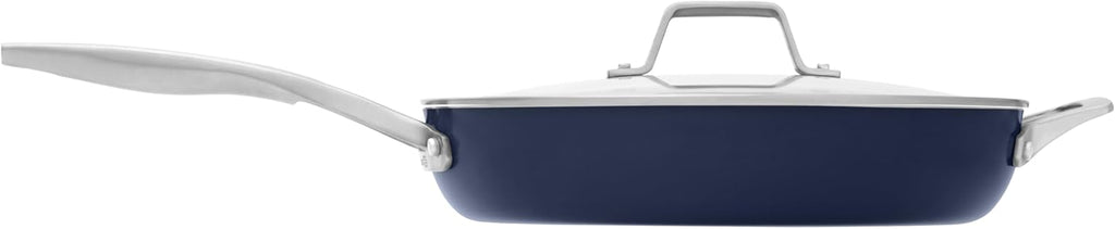 Calphalon® Premier Ceramic Nonstick 12' Frying Pan with Lid, Midnight Blue