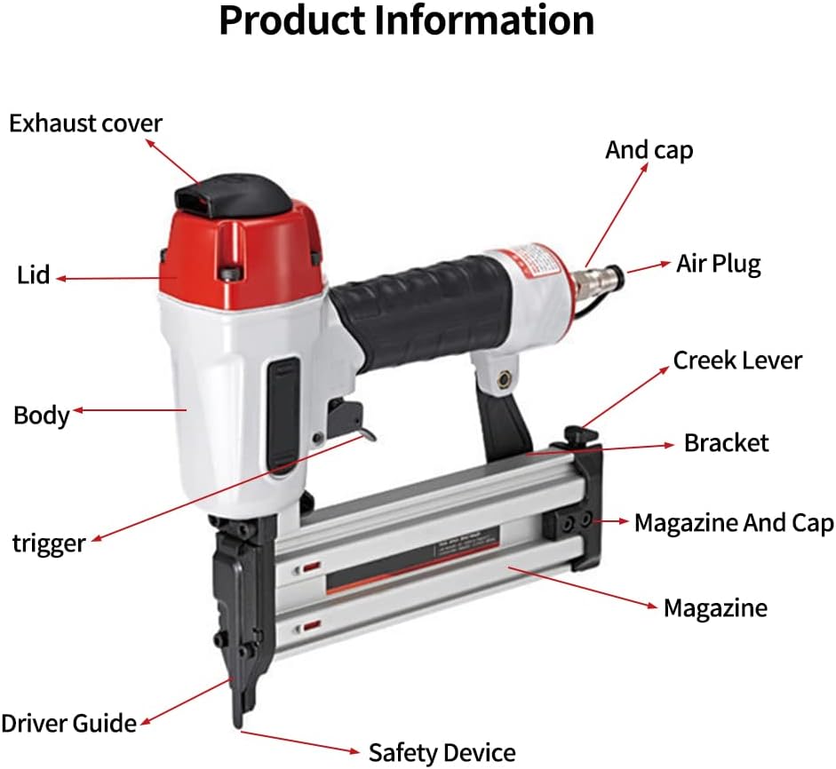 Pneumatic Air Nail Guns 50mm Brad Nailer 18GA (244 X 244 X 62 mm)