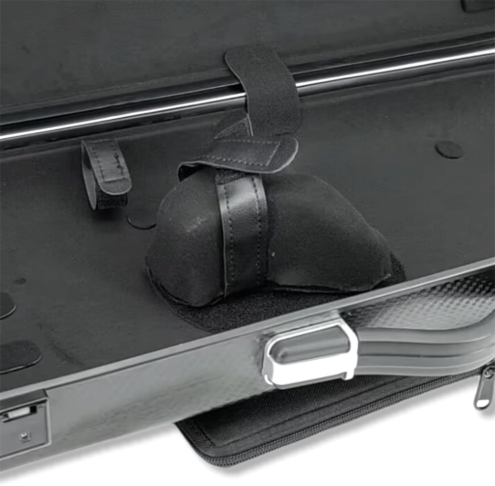 Violin case 4/4 Full size High strength Carbon fiber hard shell Durable handles Internal storage with Backpack straps Music Sheet bag (Black with Code lock)