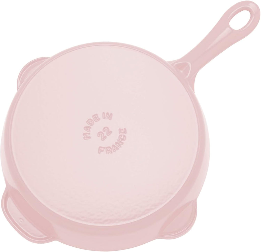 STAUB Cast Iron 8.5-inch Traditional Deep Skillet - Peony Pink