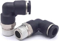 100 PCS 1/4' BSPT Male X 1/4' Tube OD Elbow Pneumatic Push To Air Fitting Quick Release Connector