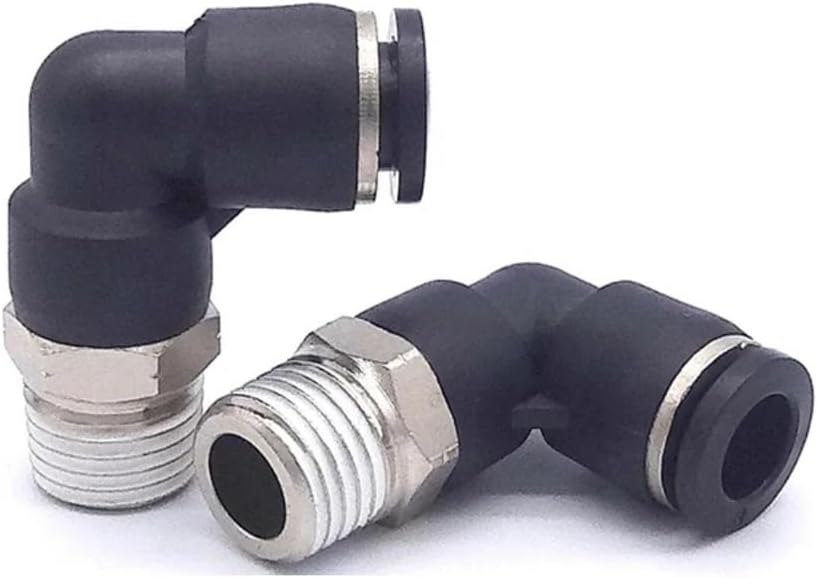 100 PCS 1/4' BSPT Male X 1/4' Tube OD Elbow Pneumatic Push To Air Fitting Quick Release Connector