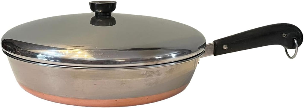 12' Revere Ware Copper Clad Frying Pan with Lid