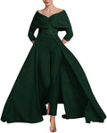 Two Piece Jumpsuit Mother of The Bride Dresses for Women Off Shoulder Satin Elegant Formal Evening Dress for Women